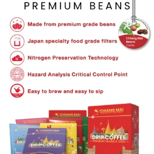 Chiang Mai Premium Beans Drip Coffee Features and Packaging